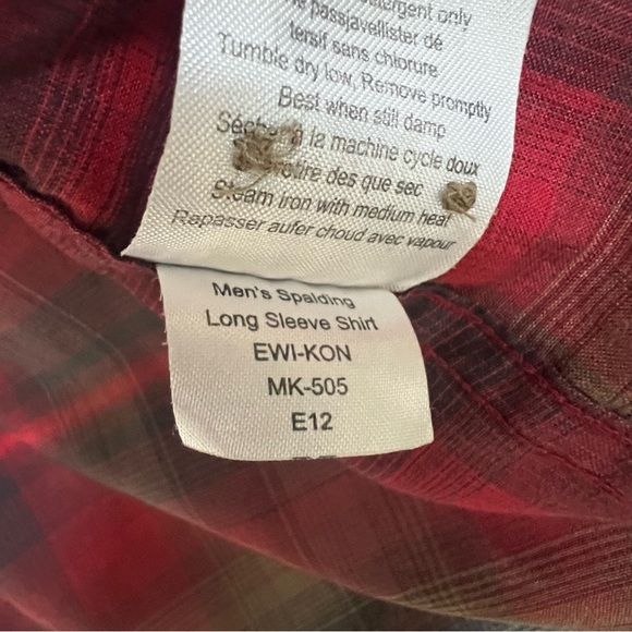 Mountain Hardwear Shirt Mens Spalding Red Plaid Button Down Long Sleeve Gorpcore - Picture 7 of 15